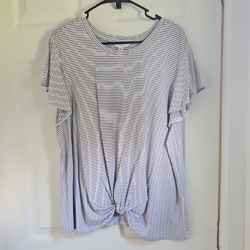 Striped Black and White Women's Top
